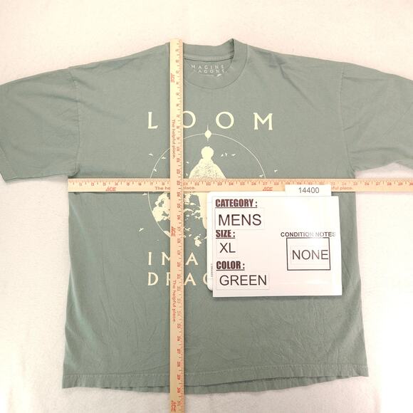 Imagine Dragons Band Crew Neck Short Sleeve Graphic T Shirt Mens Size XL Green - Picture 5 of 9